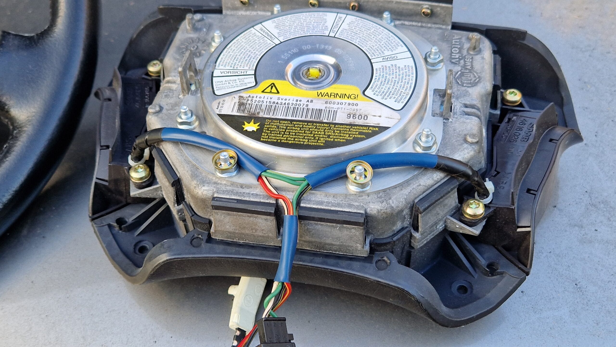 Lederen stuurwiel Saab 93 95 met stuurbediening