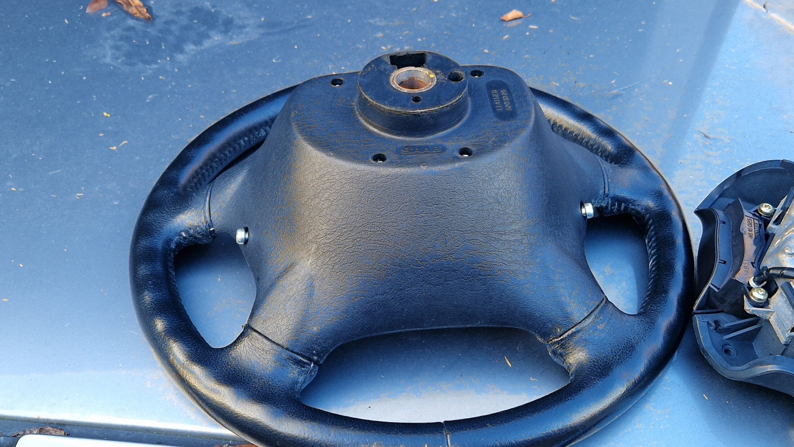 Lederen stuurwiel Saab 93 95 met stuurbediening