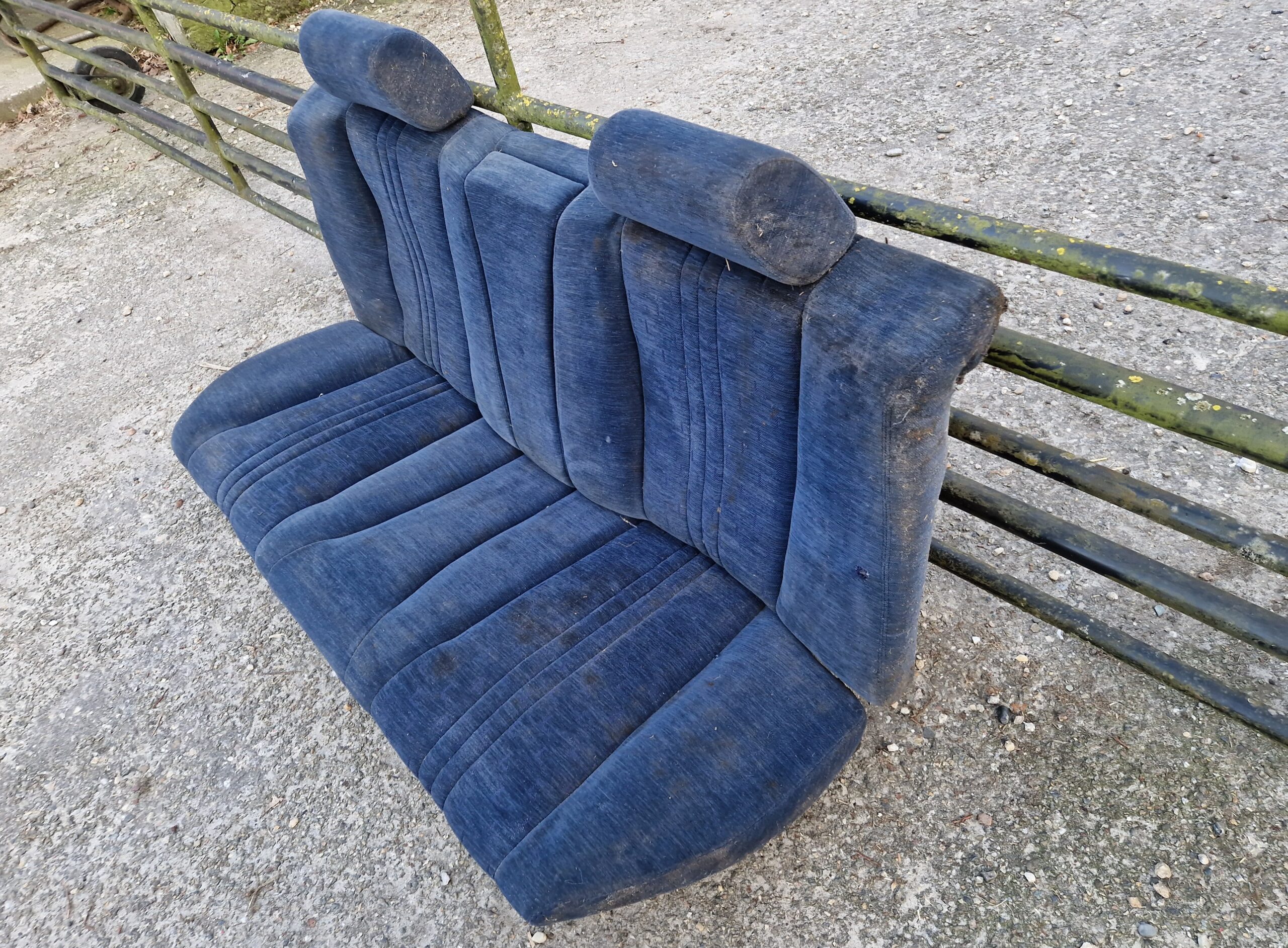 Achterbank Lancia Gamma Berlina in Panno Blu