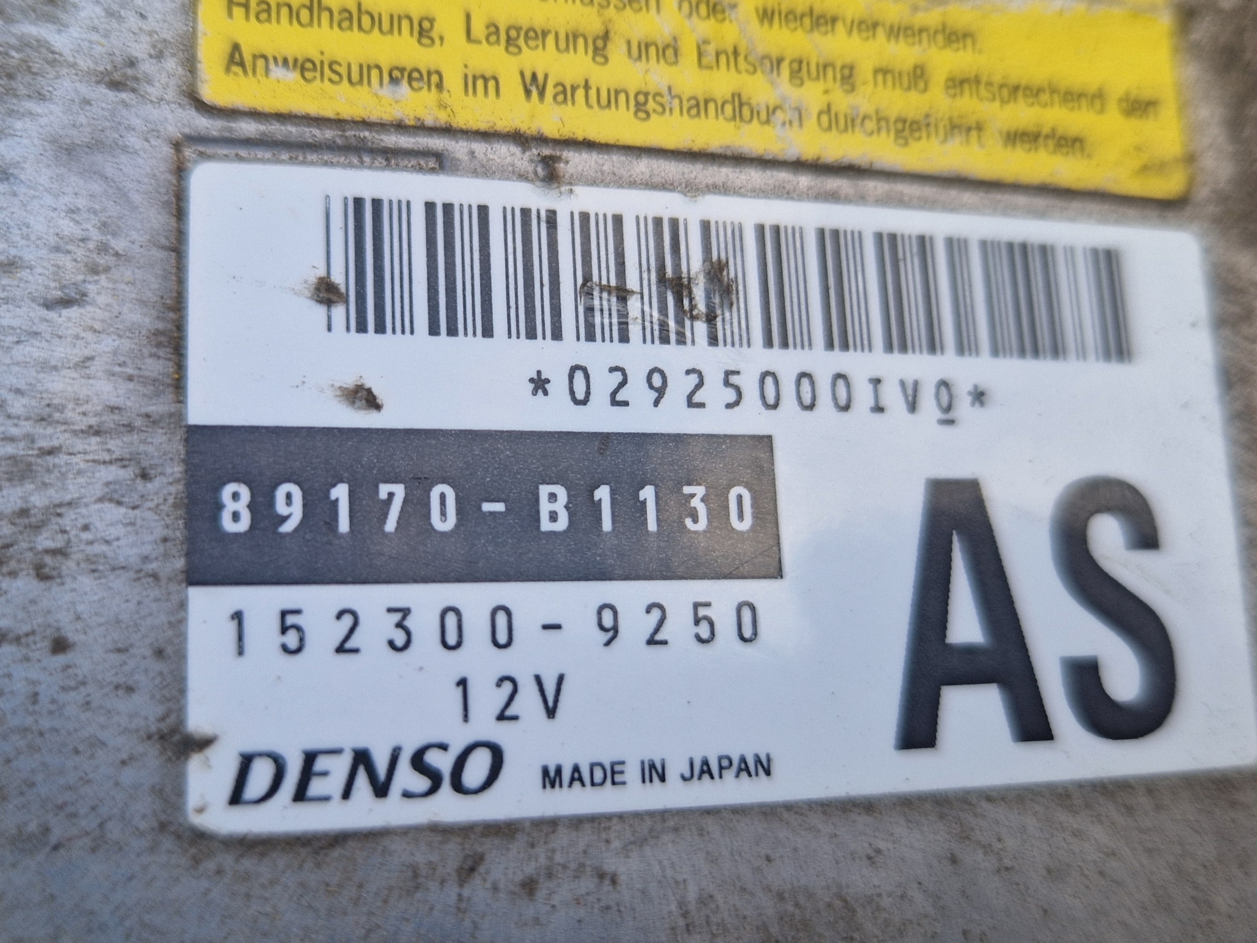 Airbagmodule Daihatsu Materia 89170-B1130